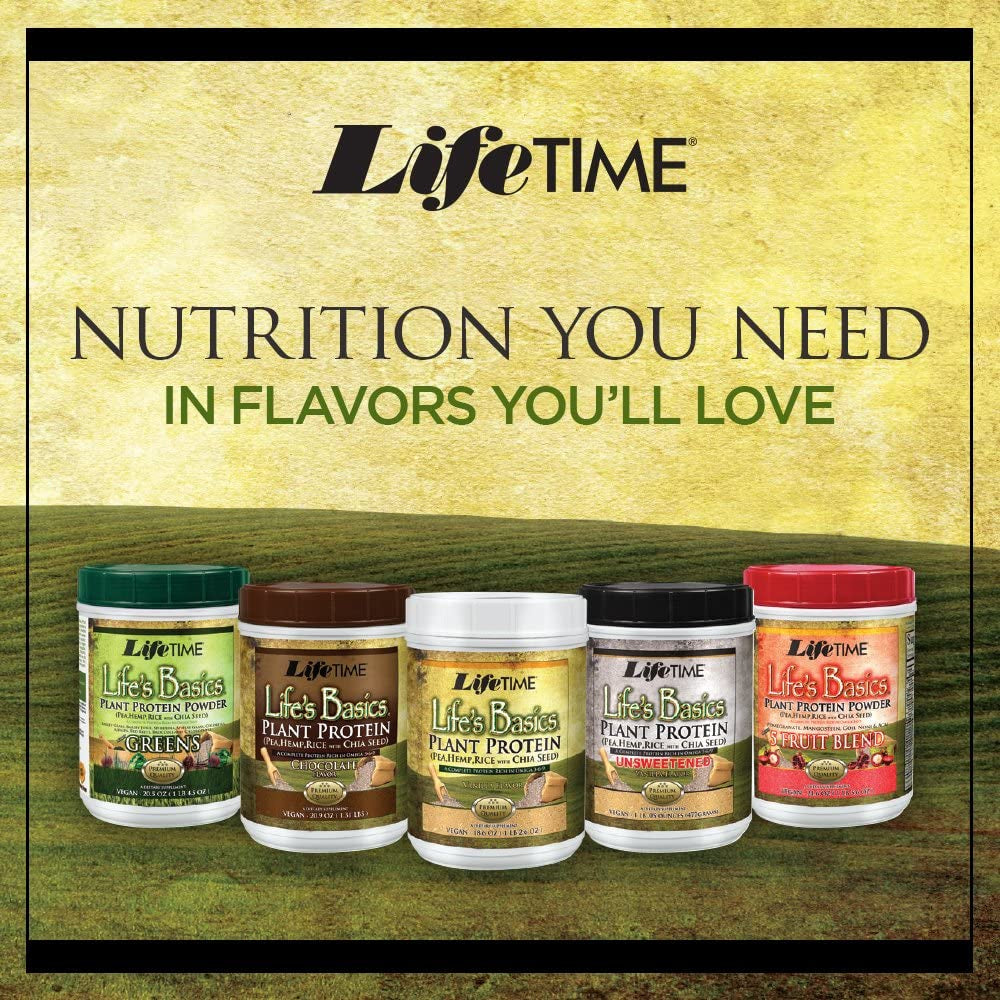 LIFETIME Lifes Basics Plant Based Protein Powder | Unsweetened Natural ...