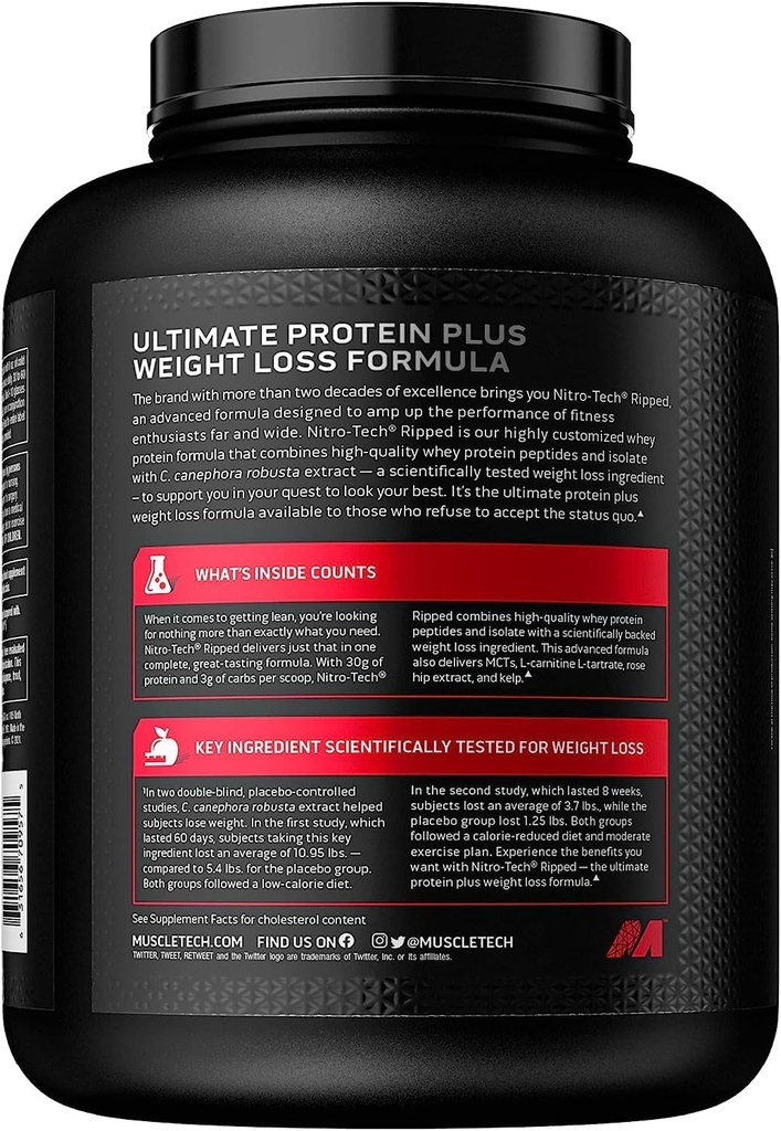 Nitro-Tech Ripped Protein Powder - Vanilla 4lb