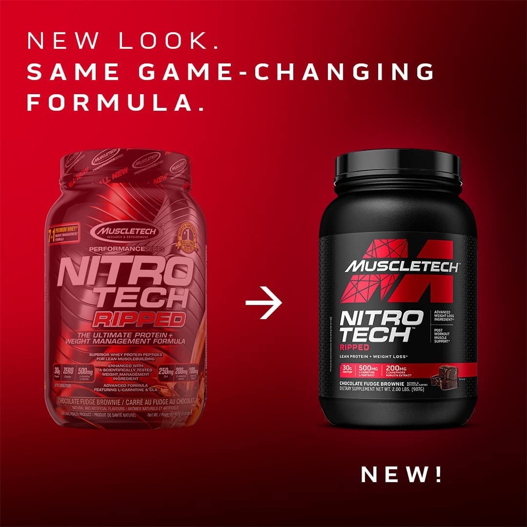 Muscletech Ribbed Protein Powder Nitro-Tech Ripped Protein Powder - Vanilla 4lb