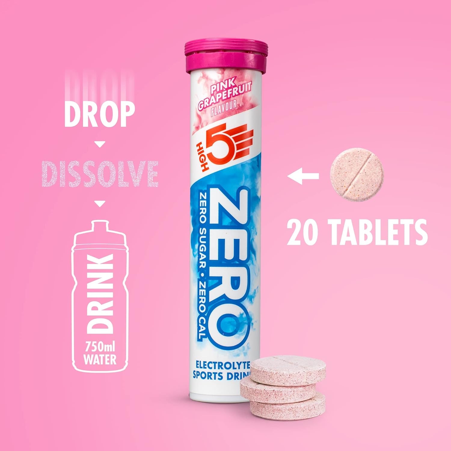 Zero Tab High5 ZERO Hydration Tabs - Pink Grapefruit (20 Tabs)