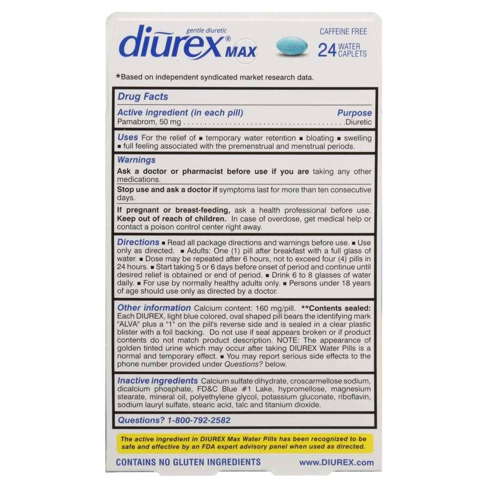 Diurex Max Water Pills - 24 Count