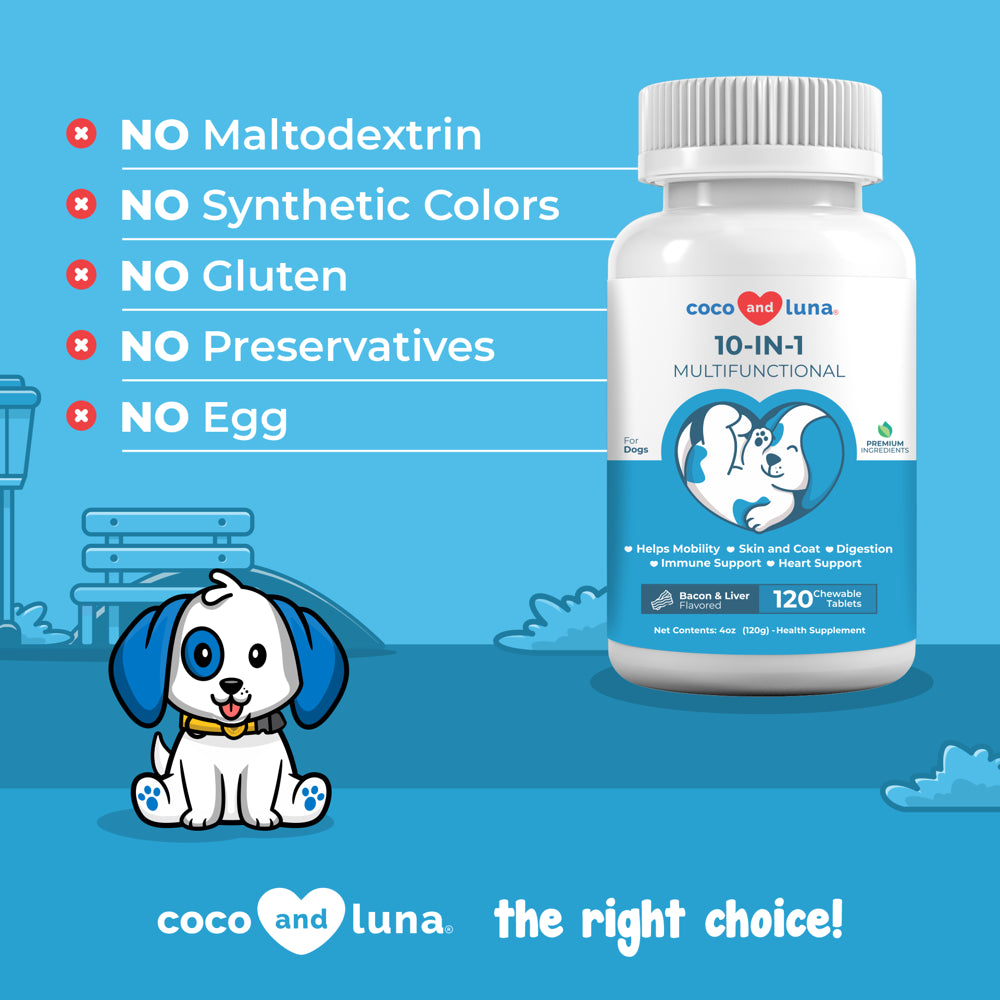 Dog Multivitamin - Coco & Luna 10-in-1 - 120 Tablets