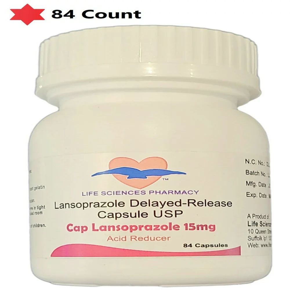 Lansoprazole 15mg Capsules - 84 Count Acid Reducer