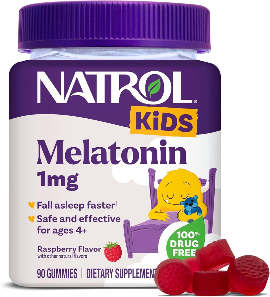 Natrol, Kids, Melatonin, Ages 4+, Berry, 90 Gummies