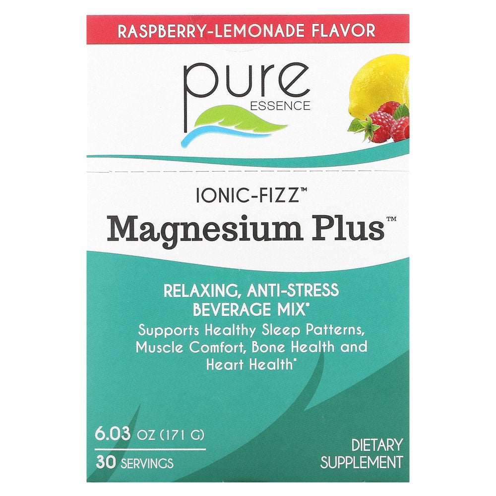 Pure Essence Ionic-Fizz, Magnesium Plus, Raspberry Lemonade, 30 Packets ...