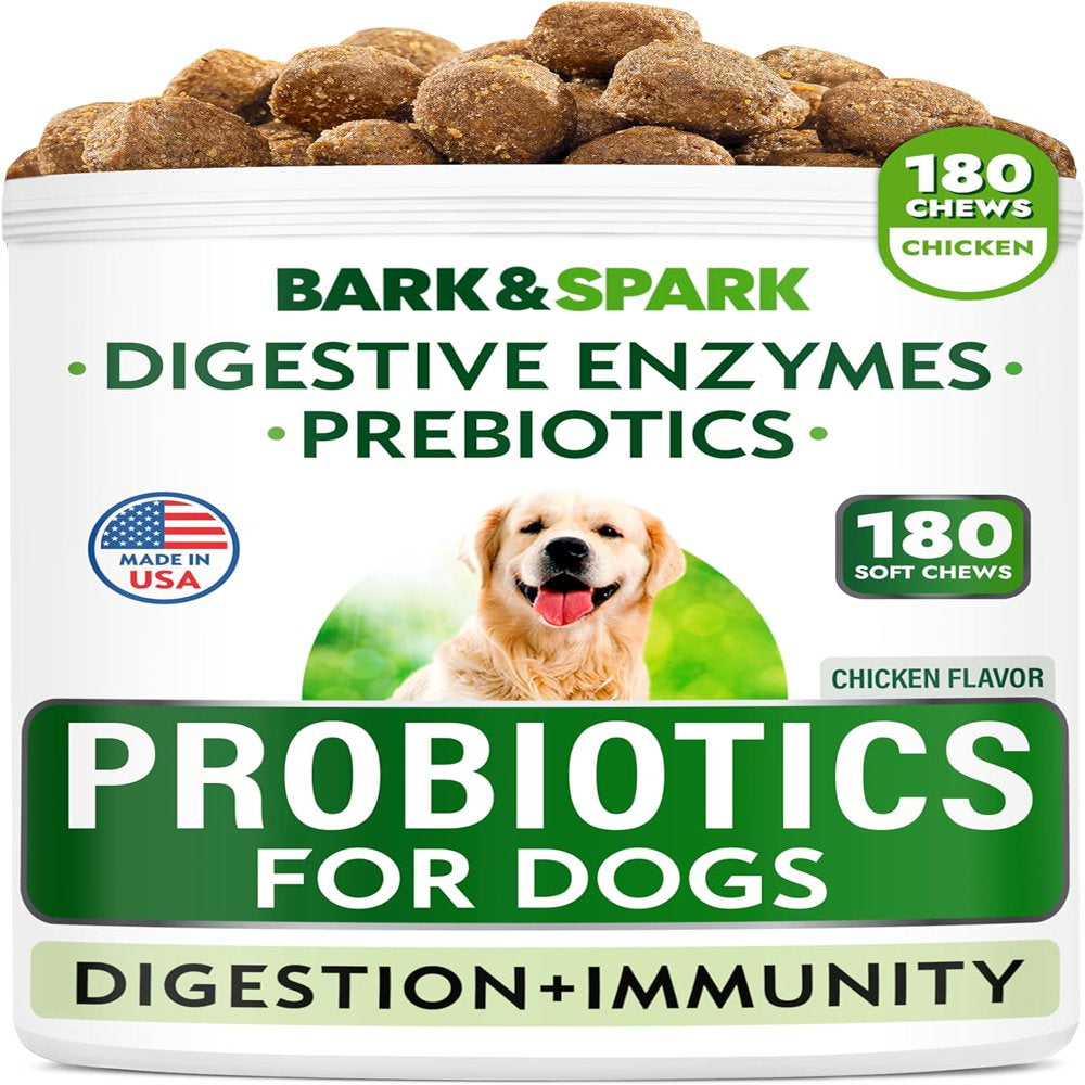 Bark&Spark Probiotics for Dogs, Chicken, 180 Soft Chews, 15.2 Oz (432 G ...