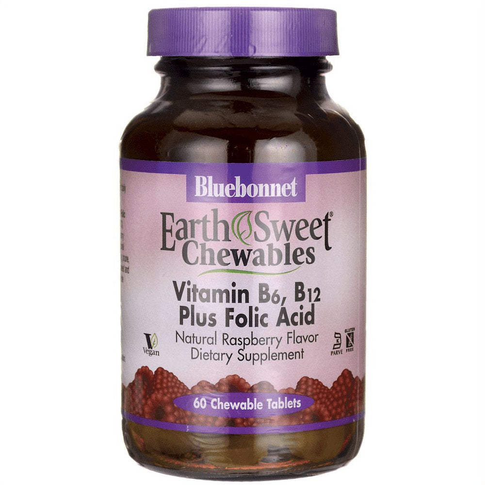 Bluebonnet B6, B12 & Folic Acid Chewables - Raspberry