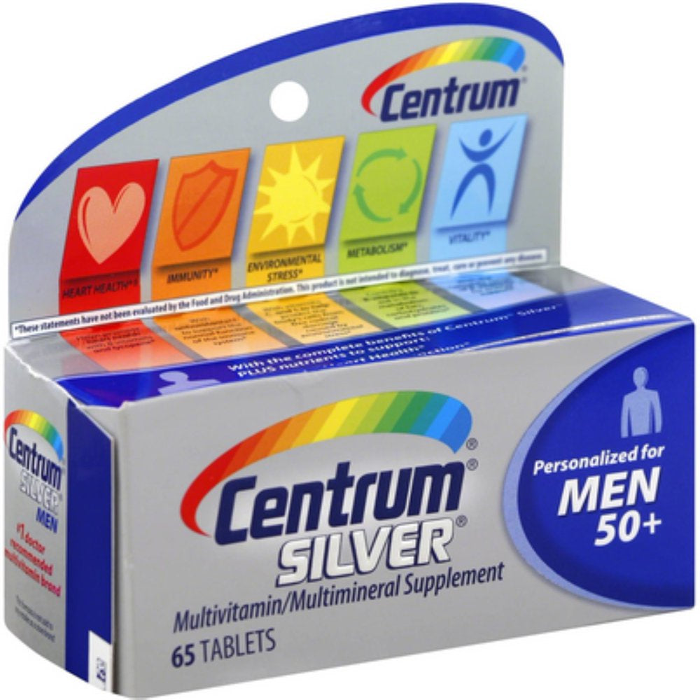 Centrum Silver Men 50+ Multivitamin - 65 Tablets (3-Pack)