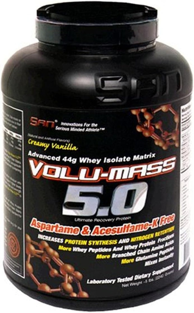 SAN Volu-Mass Ultimate Recovery Protein, Creamy Vanilla, 80 Ounces ...