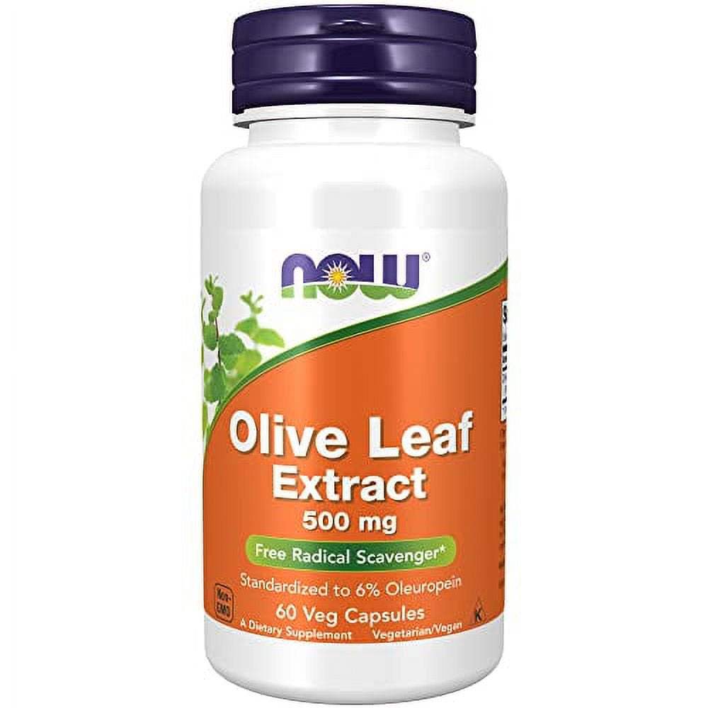 Olive Leaf Extract 500mg - NOW Supplements | 60 Veg Capsules