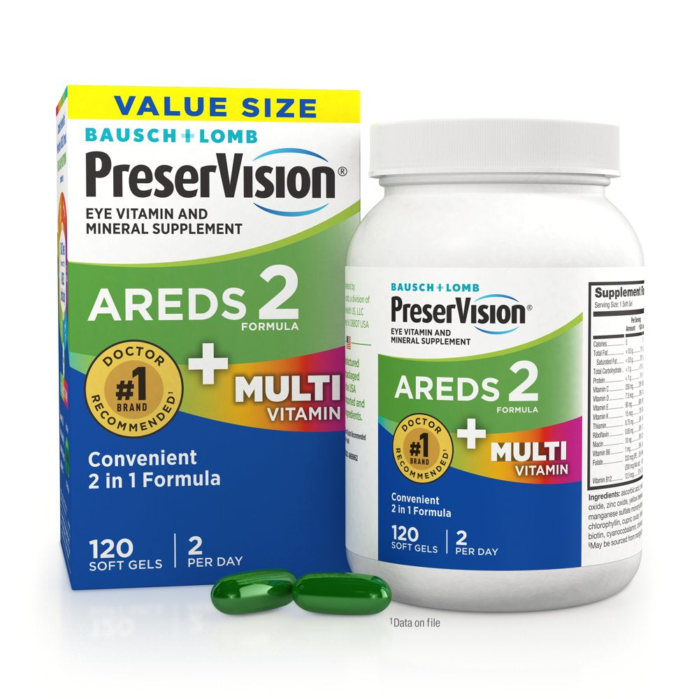 Preservision AREDS 2 + Multivitamin, 2-In-1 Eye Vitamin, 120 Softgels