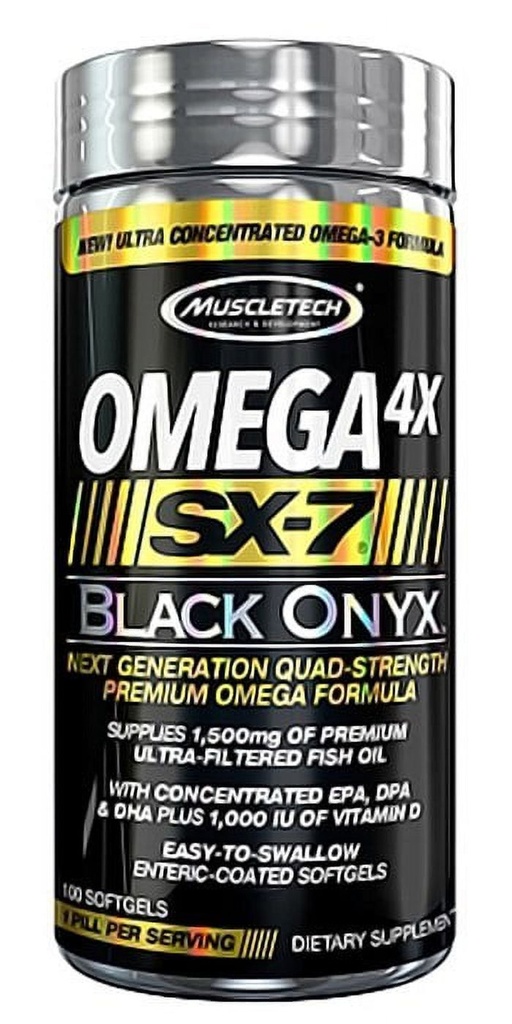 Muscletech Products - Omega 4X SX-7 Black Onyx - 100 Softgels | VitaShop NZ