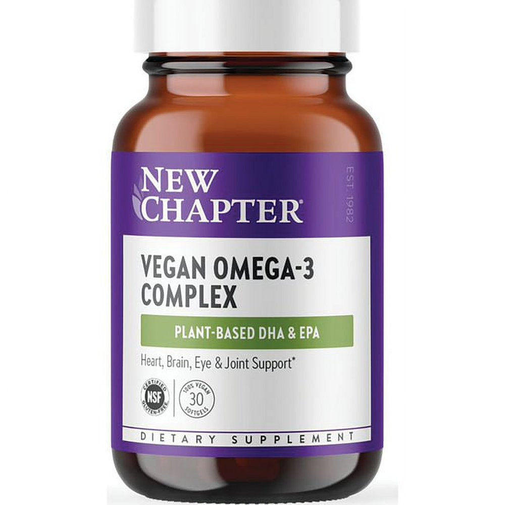 New Chapter Vegan Omega-3 Complex Plant Based DHA and EPA - 30 Softgels ...