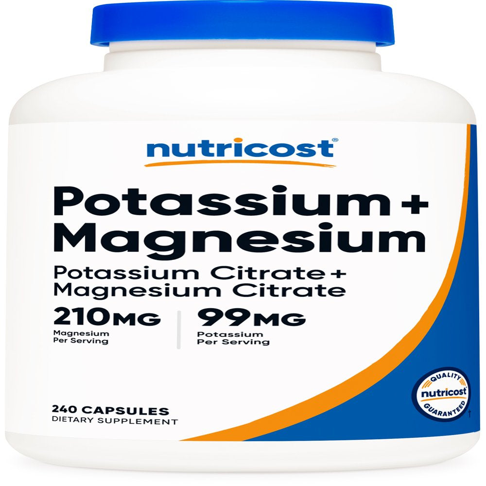 Nutricost Potassium (99 Mg) Magnesium (210 Mg) Citrates, 240 Capsules ...