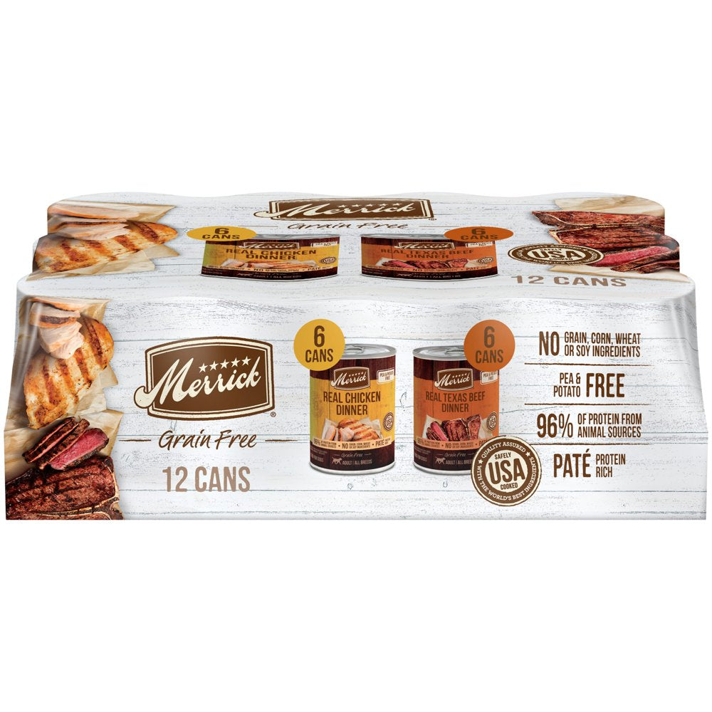 Merrick Grain Free Premium and Natural Canned Dog Food, Soft and ...
