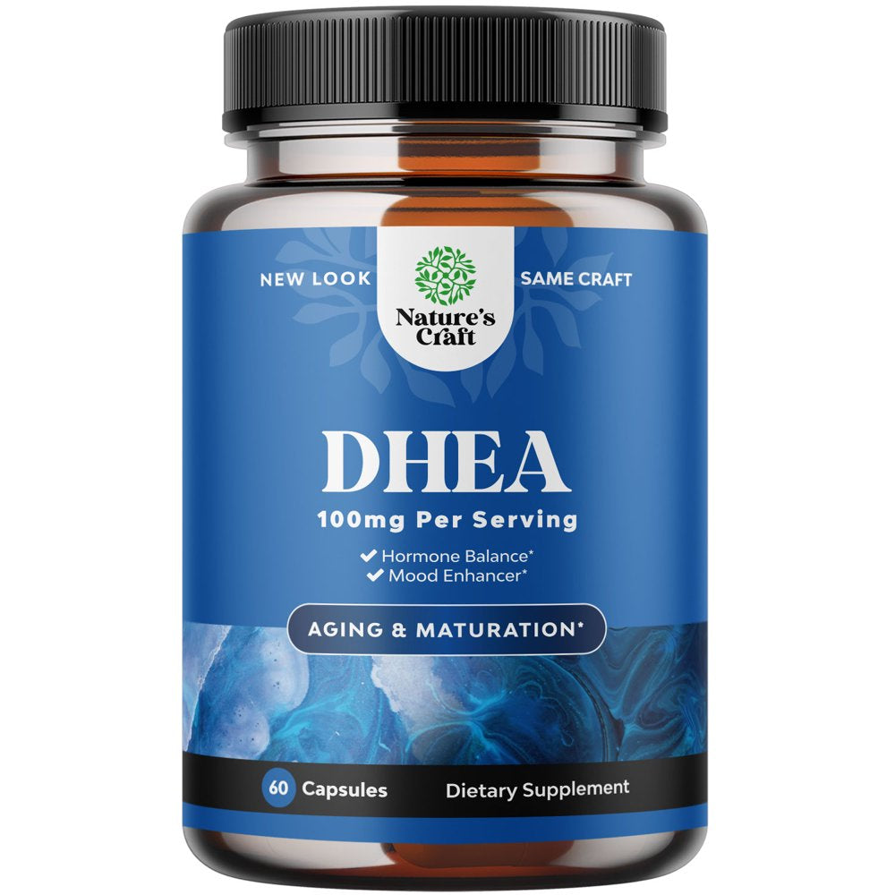 Pure DHEA Supplement for Women and Men - DHEA 100Mg Thyroid Support for Women Health Immune Support Bone Health and Mood Support Supplement - DHEA for Women Energy Supplement and anti Aging Supplement
