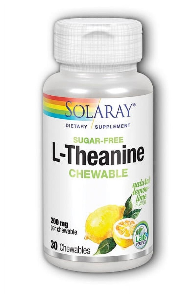 Solaray L-Theanine Sugar-Free Lemon Lime 200 Mg - 30 Chewables