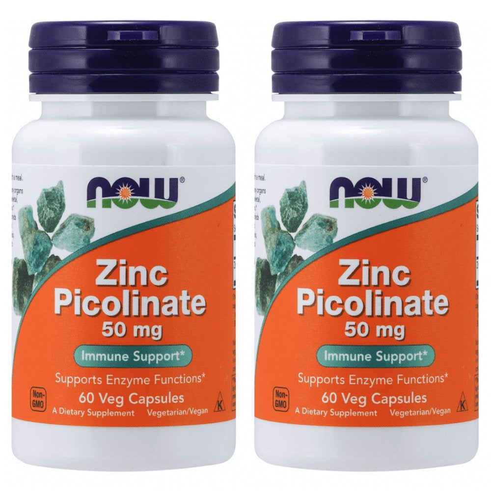Now Foods - ZINC PICOLINATE, 50Mg, 60 Vegetable Capsules - 2 Packs