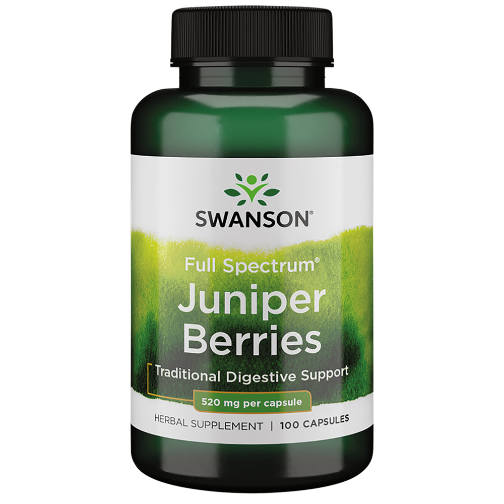 Swanson Juniper Berries Capsules, 520 Mg, 100 Count