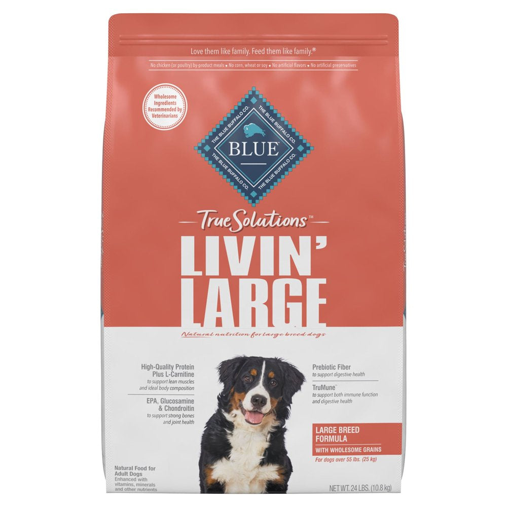 Blue Buffalo True Solutions Livin' Large Breed Chicken Dry Dog Food for Adult Dogs, Whole Grain, 24 Lb. Bag