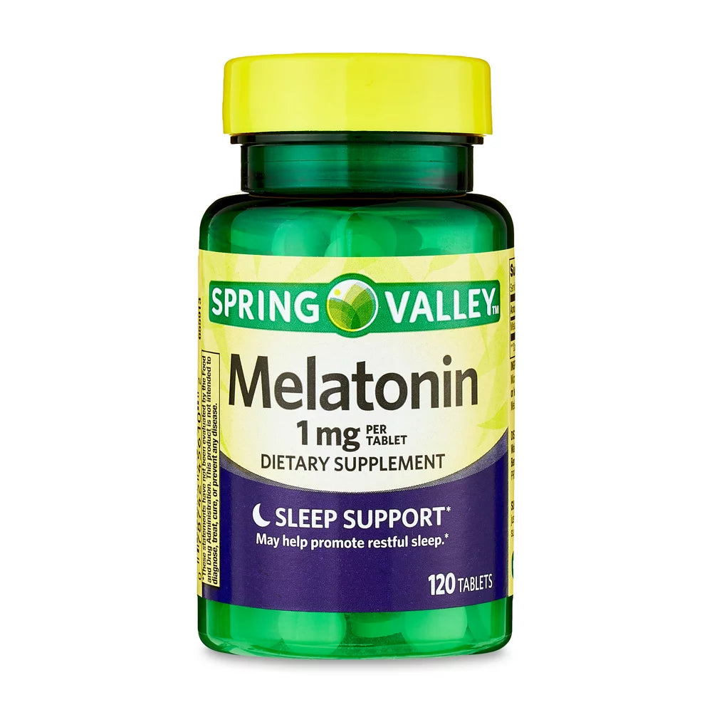 Spring Valley Melatonin Tablets Dietary Supplement, 1 Mg, 120 Count