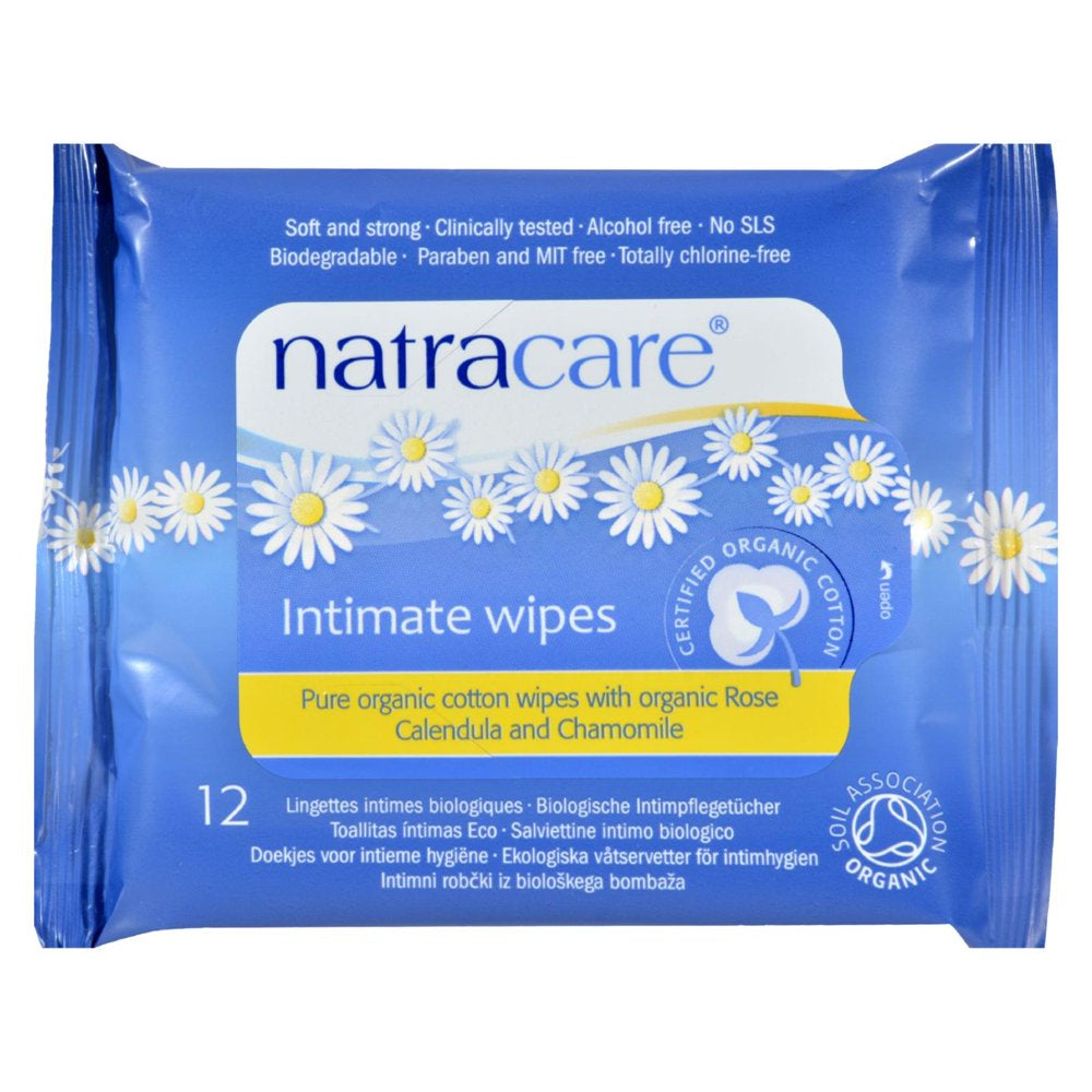 Natracare Natural Organic Cotton Intimate Wipes, 12 Ct