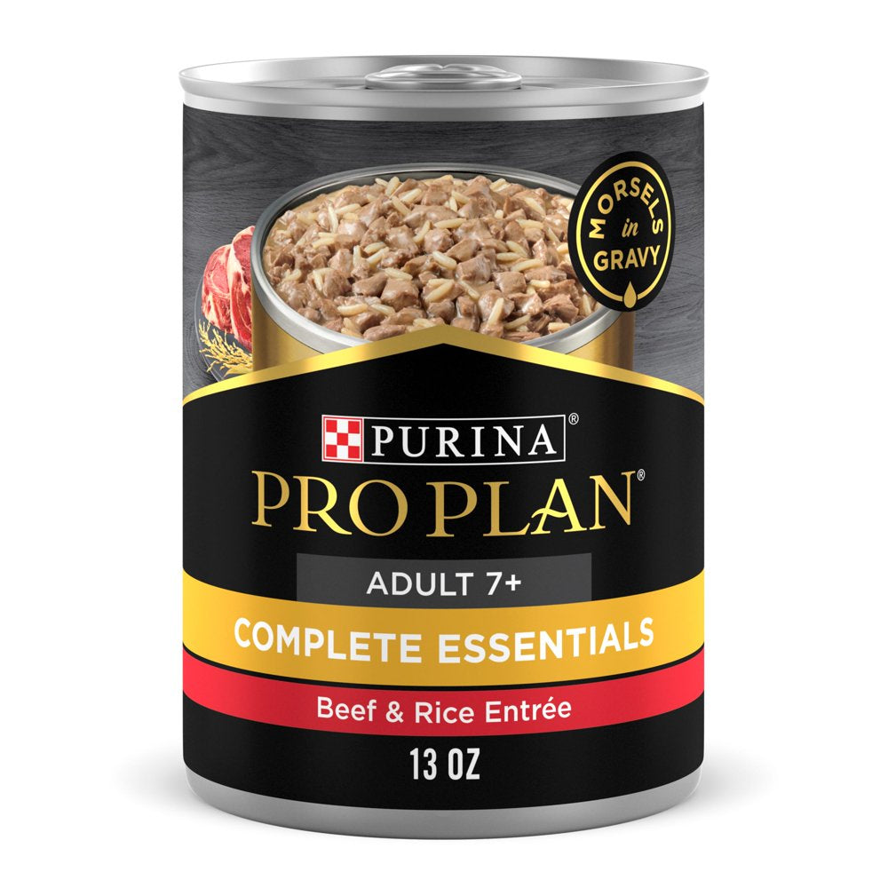 Purina Pro Plan Mordels in Gravy Wet Dog Food for Adult Dogs Beef, 13 Oz Cans (12 Pack)
