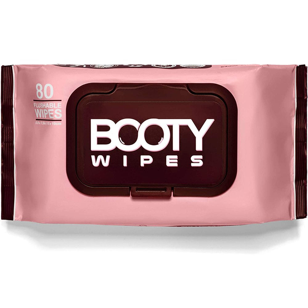 BOOTY WIPES Feminine Wipes for Women | 80 Flushable Wet Wipes for Adults