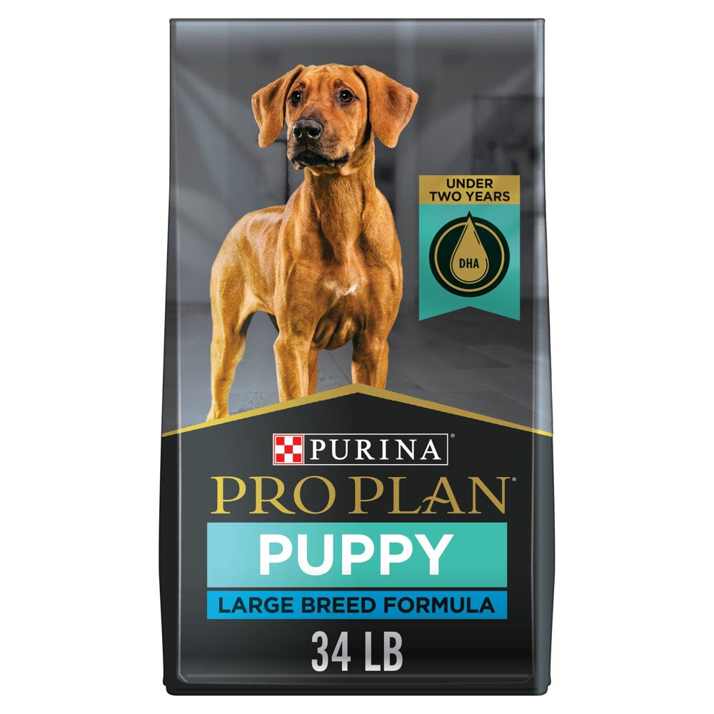 Purina Pro Plan Puppy Dry Dog Food for Large Dogs under 2 Years, Real Chicken & Rice, 34 Lb Bag