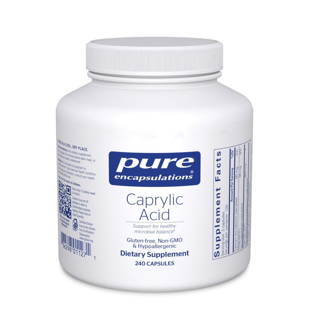 Pure Encapsulations Caprylic Acid | Supplement for Gut and Digestive Health, GI Balance, Gastrointestinal Support, and Intestinal Health* | 240 Capsules