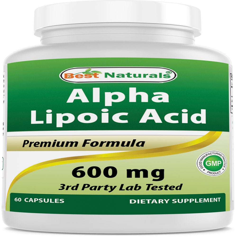 Best Naturals Alpha Lipoic Acid 600 Mg 60 Capsules with Antioxidant