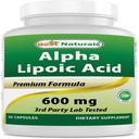 Best Naturals Alpha Lipoic Acid 600 Mg 60 Capsules with Antioxidant
