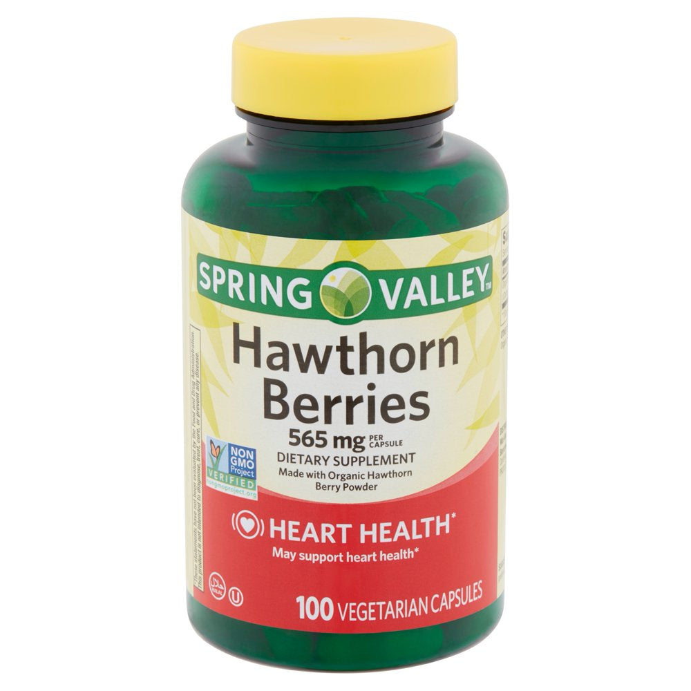 Spring Valley Hawthorn Berries Vegetarian Capsules, 565 Mg, 100 Count