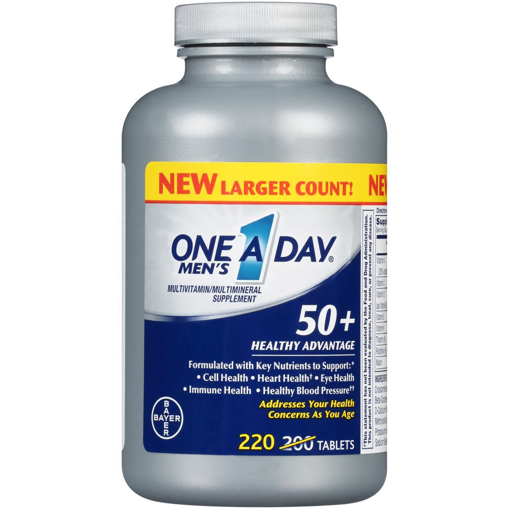 One a Day® Men'S 50+ Healthy Advantage Multivitamin/Multimineral Supplement Tablets 220 Ct Bottle