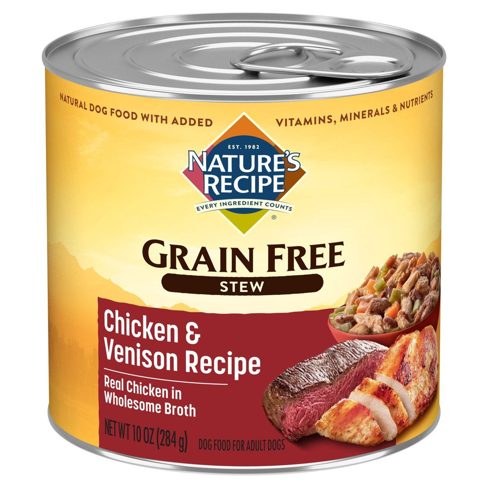 Nature'S Recipe Grain Free Chicken & Venison Stew Wet Dog Food, 10-Ounce