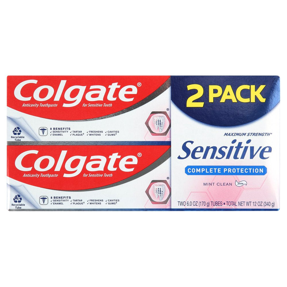 Colgate Sensitive Complete Protection Toothpaste, Mint, 2 Pack, 6 Oz
