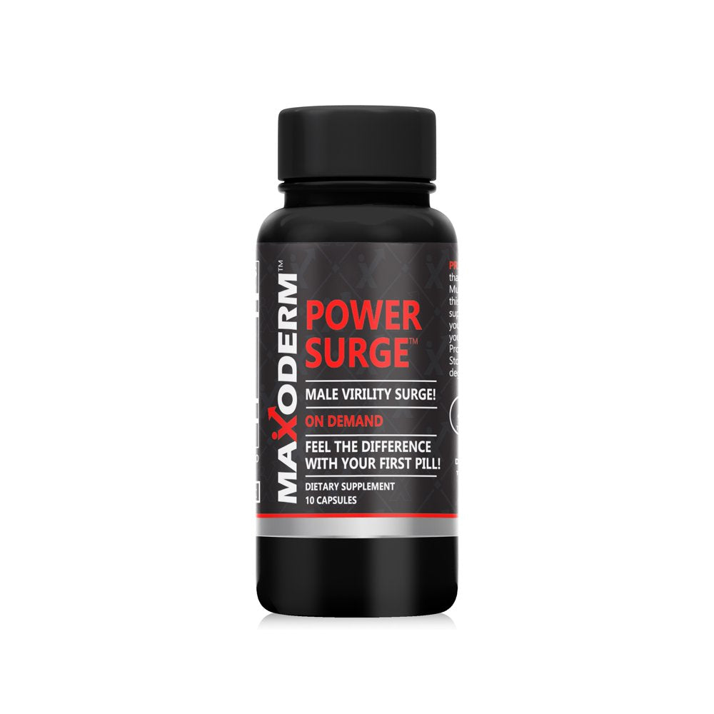 Maxoderm Power Surge Male Virility Surge Dietary Supplement 10 Capsules (3 Pack)