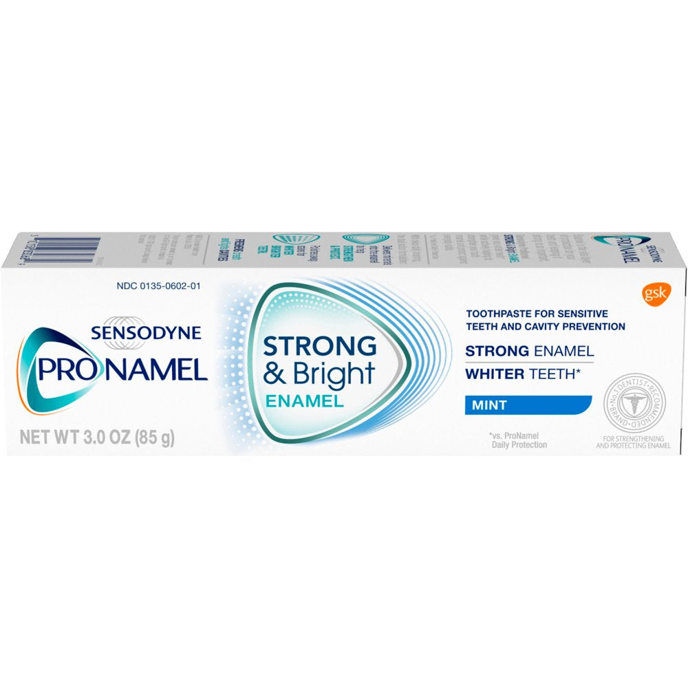 Sensodyne Pronamel Strong and Bright Sensitive Teeth Enamel Toothpaste, Mint, 3 Oz