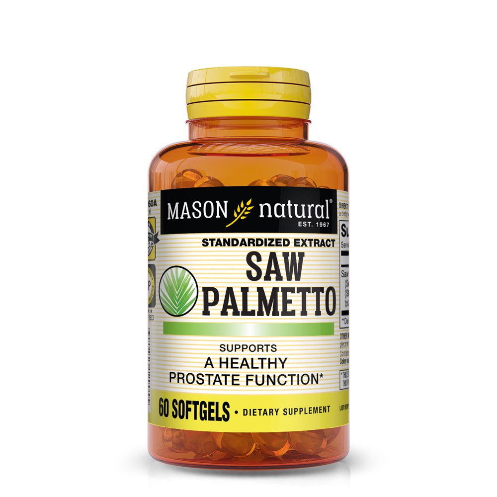 Mason Natural, Saw Palmetto: Prostate Health, DHT Blocker, Relieves Urinary Issues*, 60 Softgels