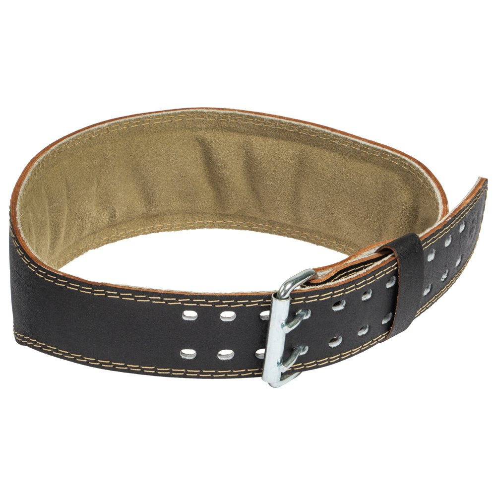 Harbinger Padded Leather Contoured Weightlifting Belt, 4" Extra Large