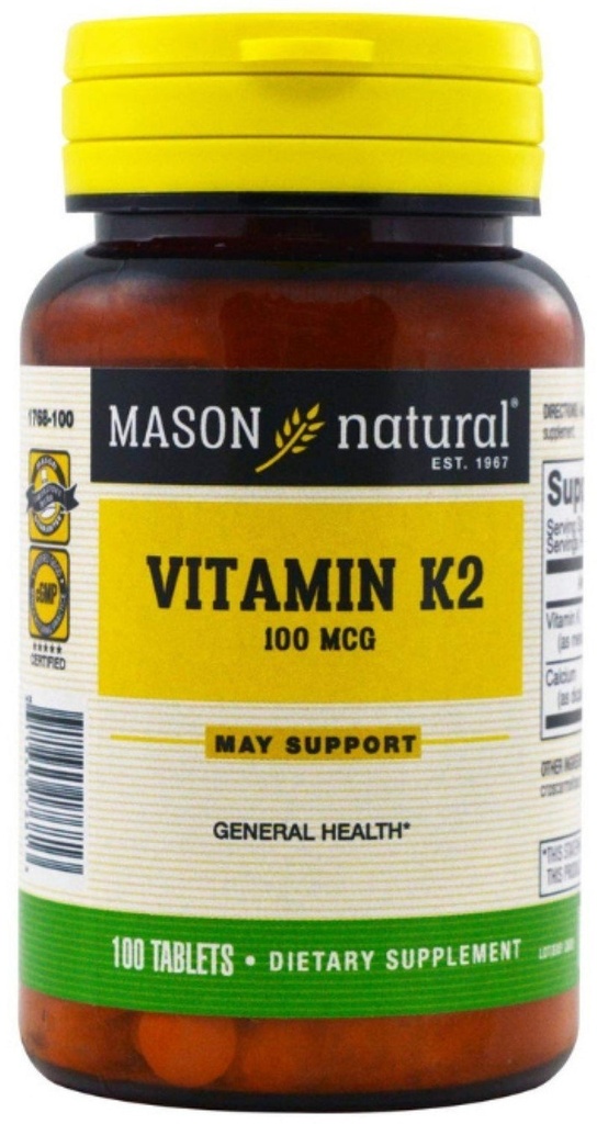 Mason Natural Vitamin K2 100 Mcg, 100 Each - (Pack of 2)