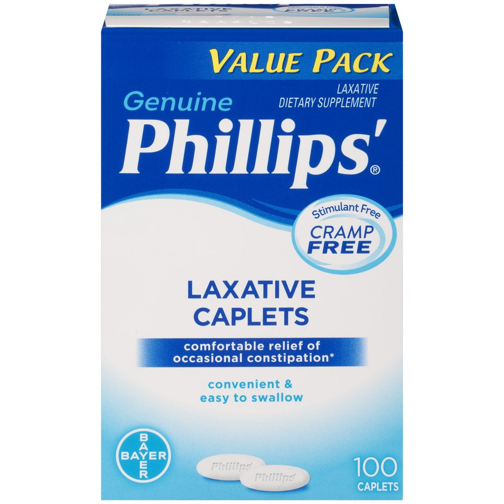 Phillips' Laxative Dietary Supplement Caplets, 100 Count