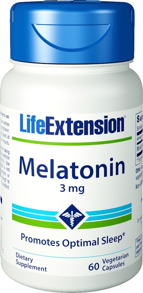 Life Extension Melatonin Vegetarian Capsules, 3Mg, 60 Ct