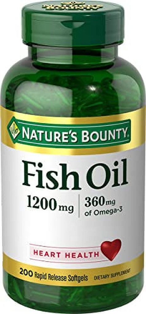Nature'S Bounty Fish Oil with Omega 3 Softgels, 1200 Mg, 200 Ct
