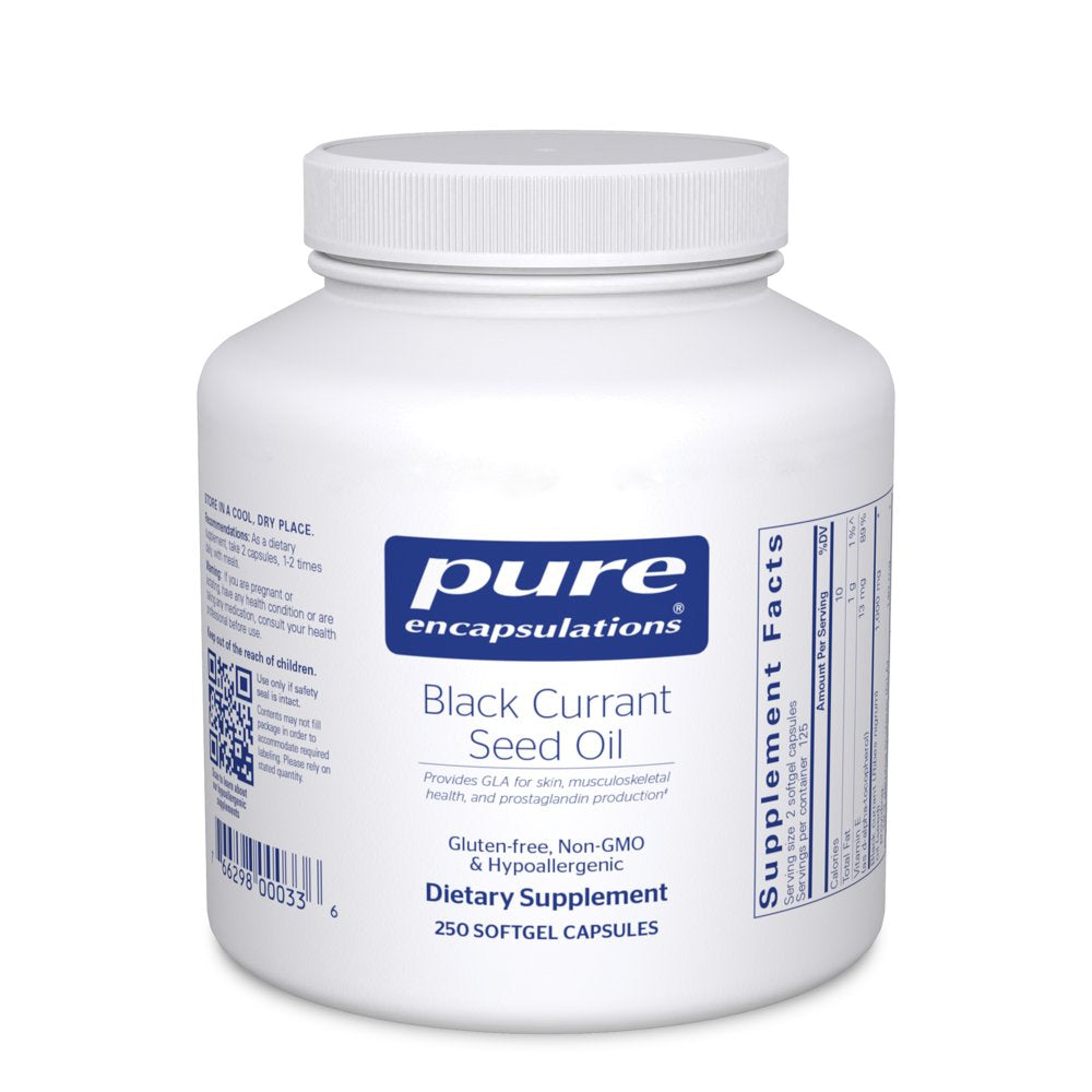 Pure Encapsulations Black Currant Seed Oil | Hypoallergenic Dietary Supplement | 250 Softgel Capsules