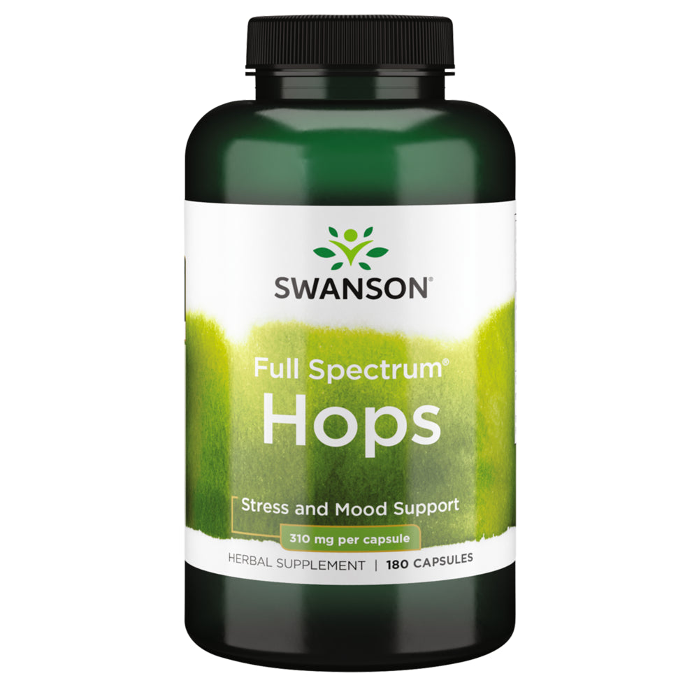 Swanson Hops Flower Capsules, 310 Mg, 180 Count