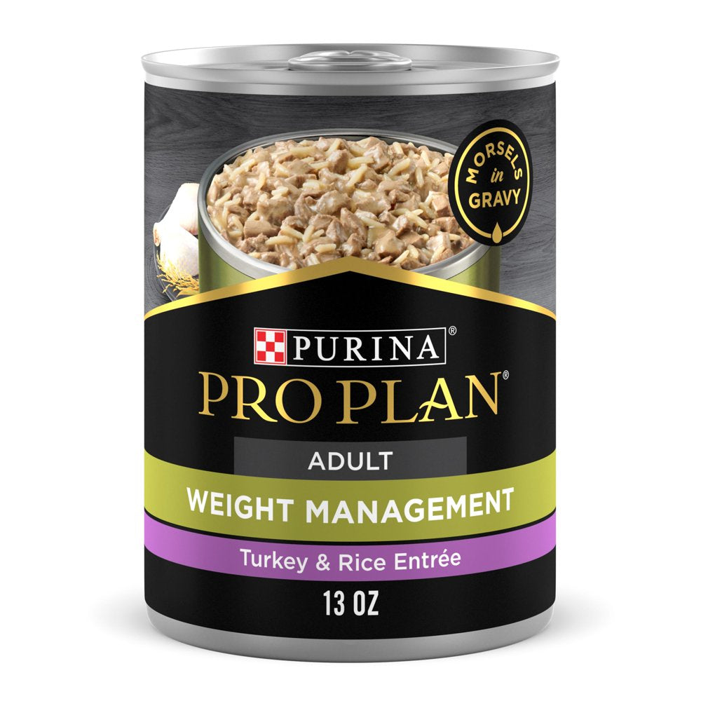 Purina Pro Plan Morsels in Gravy Wet Dog Food for Adult Dogs Turkey, 13 Oz Cans (12 Pack)