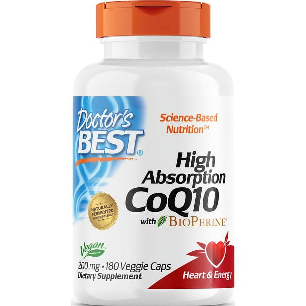 Doctor'S Best High Absorption Coq10 + Bioperine Capsules, 200 Mg, 180 Ct