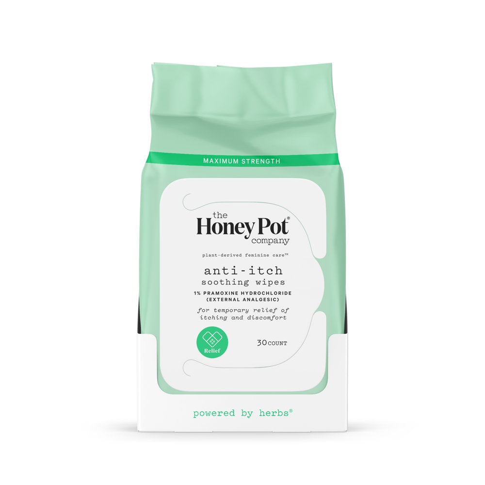 The Honey Pot Company, Anti-Itch Soothing Wipes, 1% Pramoxine Hydrochloride, 30 Ct.