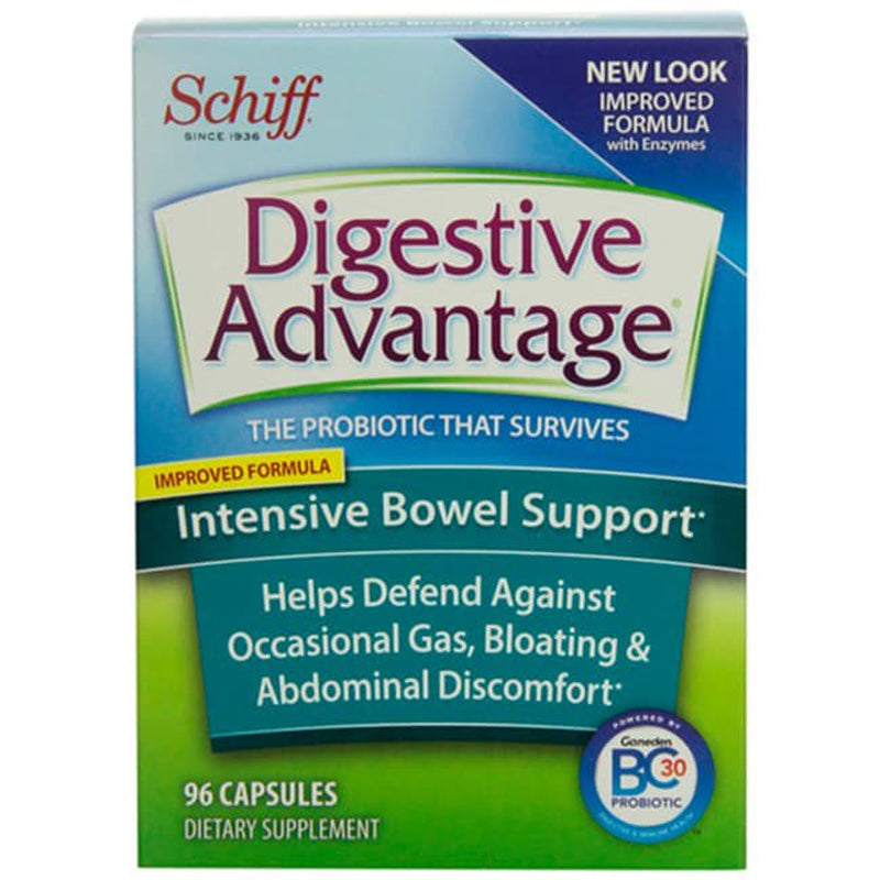 Digestive Advantage Intensive Bowel Support, Probiotic Digestive Enzyme Supplement - 96 Capsules